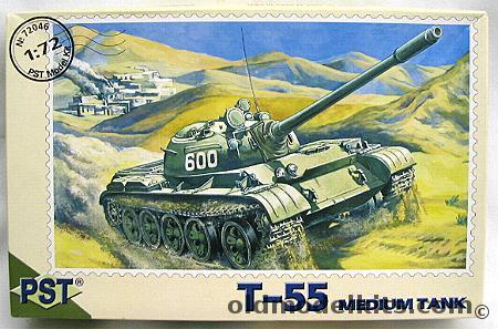 PST 1/72 T-55 Medium Tank  Polish - USSR - Afghanistan Markings, 72046 plastic model kit